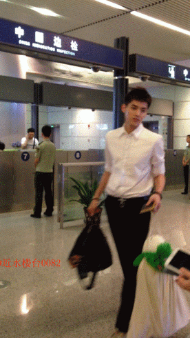 没发福前的吴亦凡,拎着一袋大白菜走机场,都能走出天神抱翡翠下凡的