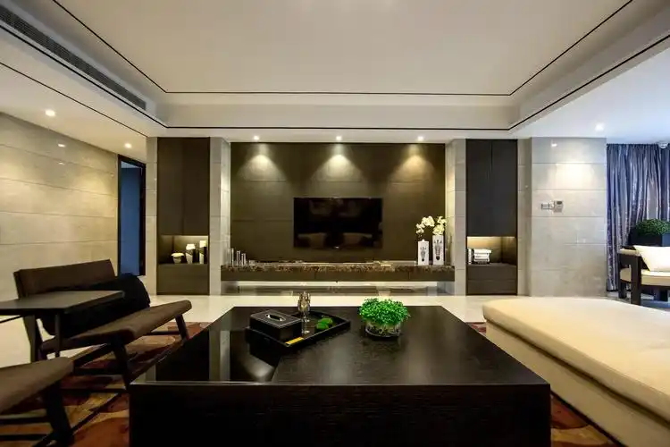 现代风格三居装修电视背景墙图片2/9