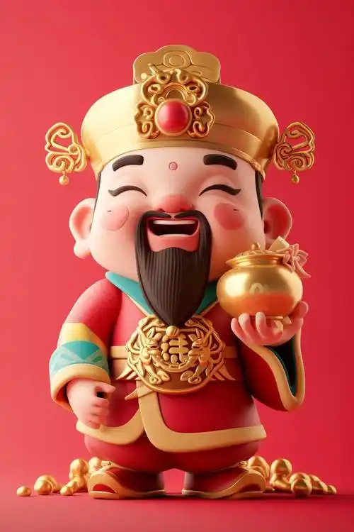 财神爷和吉祥龙,手机壁纸来了!_中国_传统_事业