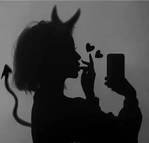 【微信头像】女半身黑白