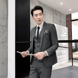 西服套装男士韩版修身职业正装新郎结婚礼服英伦风帅气休闲小西装