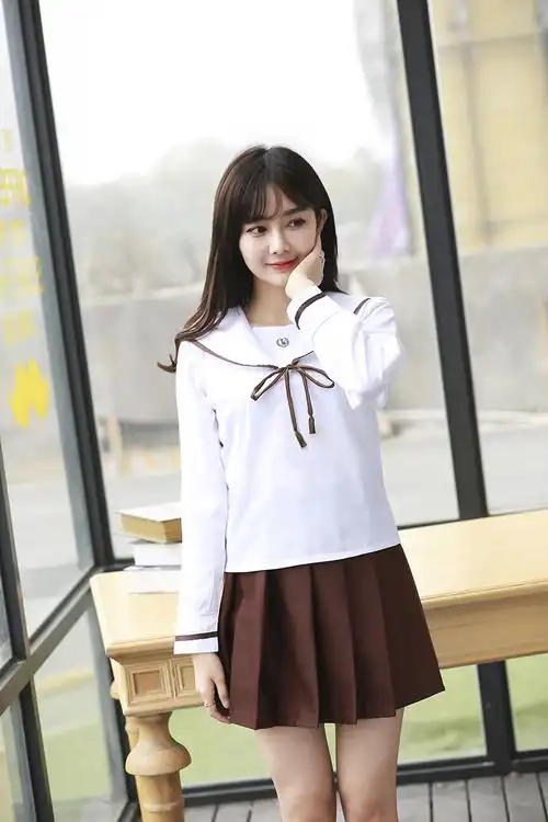 超级新品 mtiny韩国学院风学生白衬衫夏季初中生校服套装男女毕业班服