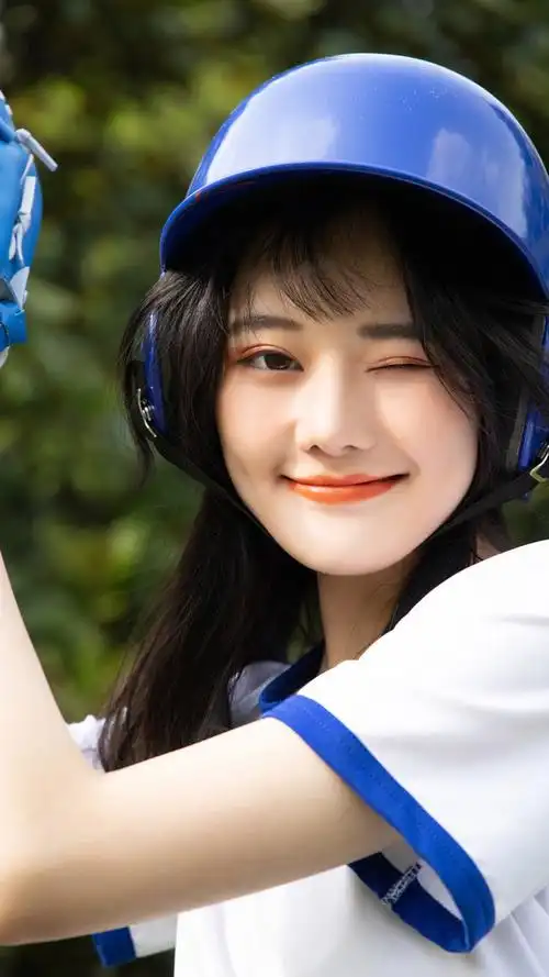 棒球美女清新活力写真图片手机壁纸