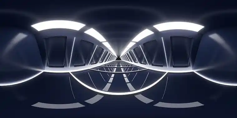 科技感霓虹隧道全景图3d渲染插画下载