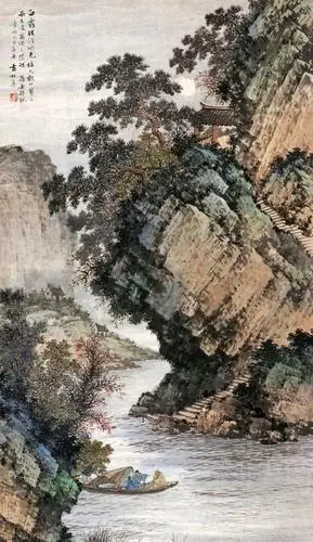 海派国画大家袁松年山水画欣赏,厚实,高雅,大气!