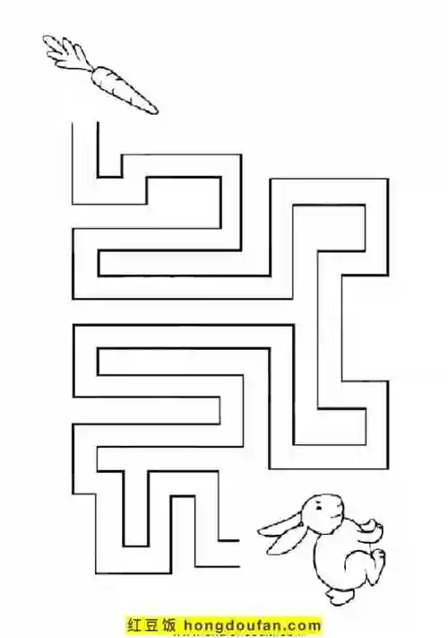 学龄儿童准备的简单有趣的卡通迷宫游戏图片-红豆饭小学生简笔画大全