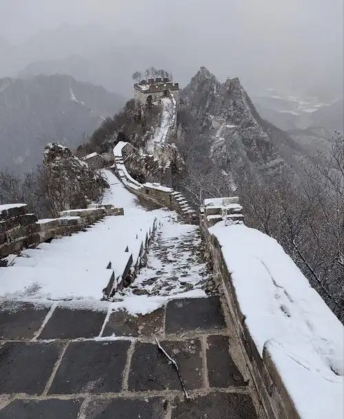 春雪润万物箭扣长城雪景美照来了