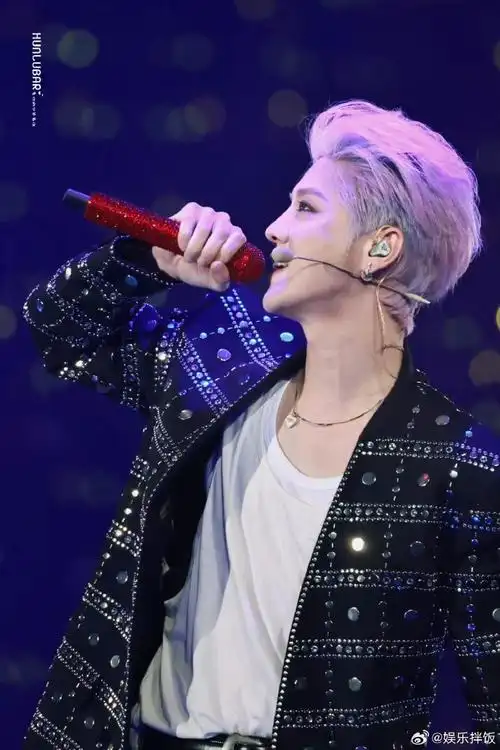 鹿晗紫发背头##鹿晗背头造型