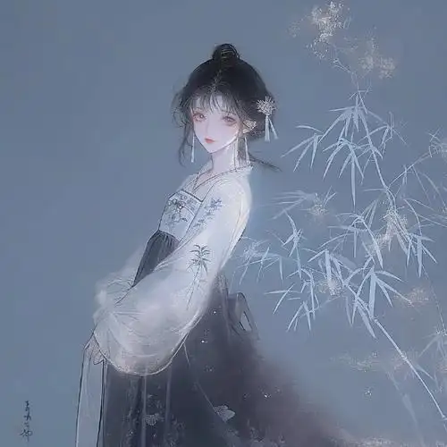 高级感唯美女生头像丨朦胧蓝色#分享图片##古风美图##女生头像