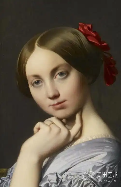 世界名画:安格尔《路易斯·奥松维尔伯爵夫人肖像画》高清大图