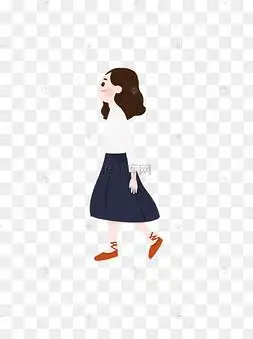 行走的女人卡通元素