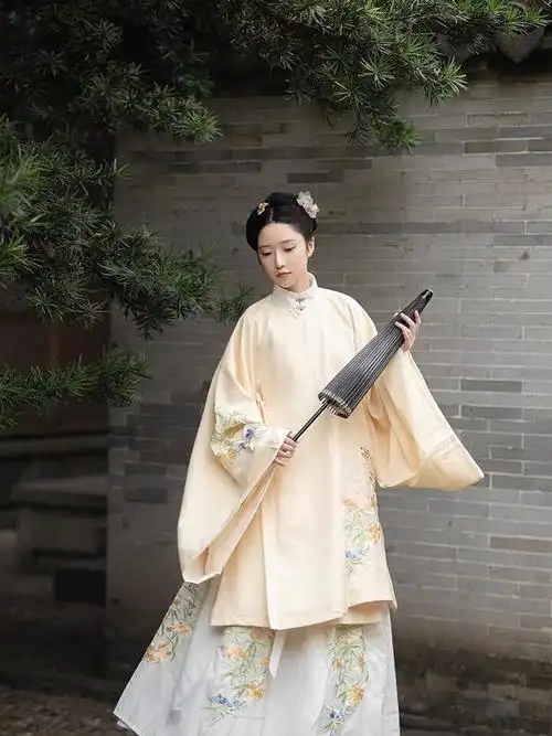 明制 立领斜襟刺绣双层长袄褶裙 - 堆糖,美图壁纸兴趣社区