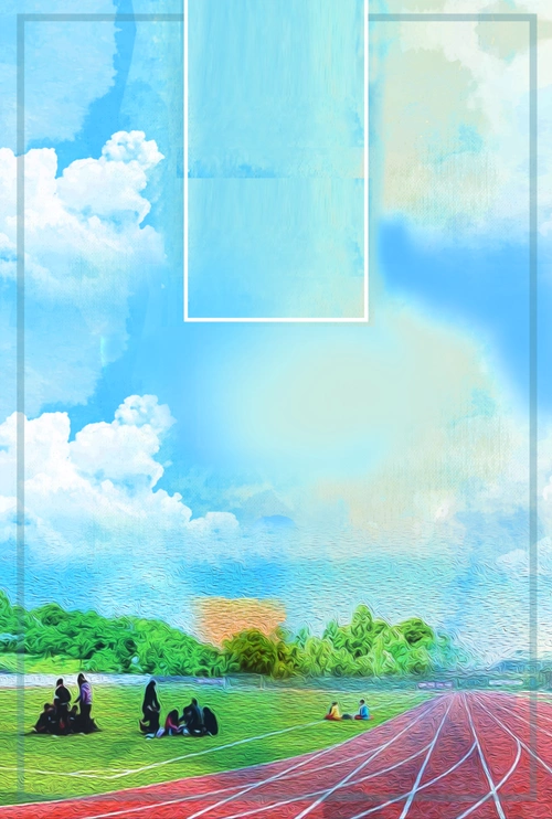 校园小清新学校海报psd分层背景