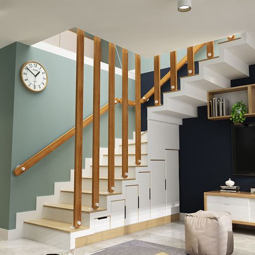 北欧实木楼梯扶手家用栏杆阳台护栏儿童围栏家用简约现代室内