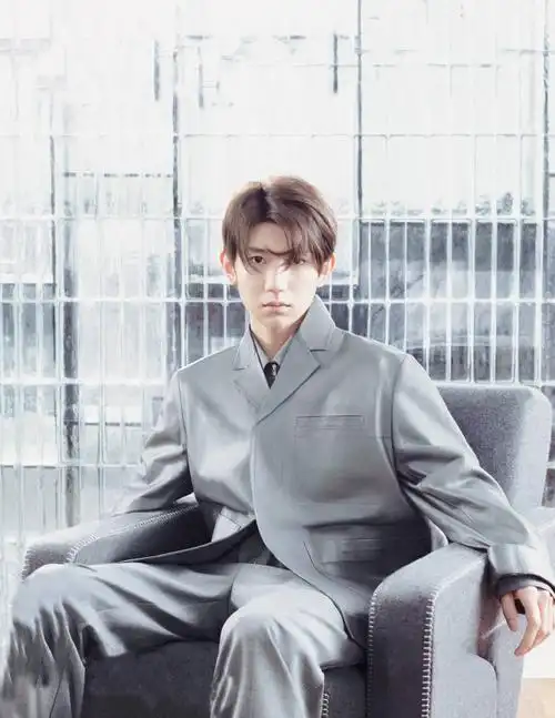 王源禁欲灰色西装