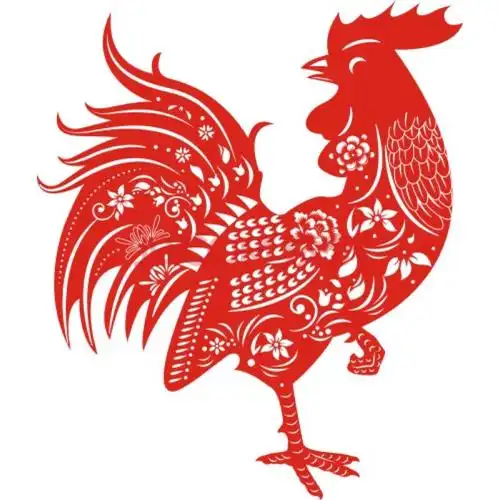 水月镜花 公鸡 剪纸画手工艺窗花贴福字装饰用品鸡年门贴年画贴纸 jn