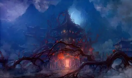 诡异气氛十足的游戏场景原画素材