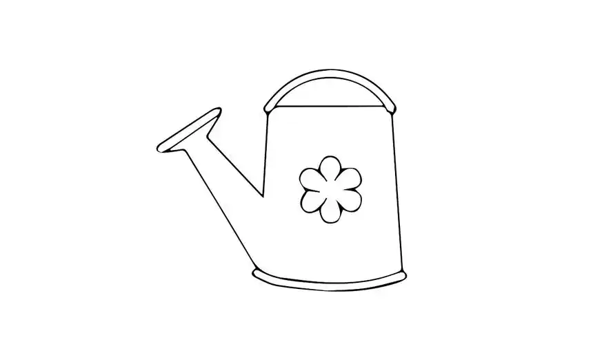 浇花水壶怎么画 - 简笔画 - 懂得