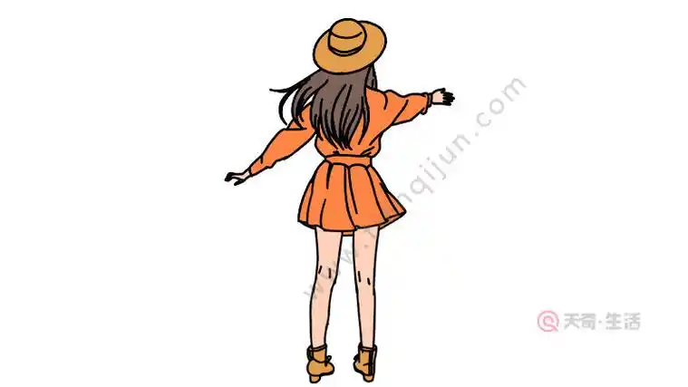 女生全身背影简笔画怎么画 怎么画女生全身背影简笔画
