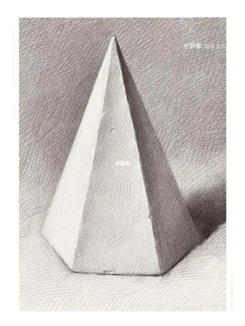 素描基础素描课程几何体六棱锥