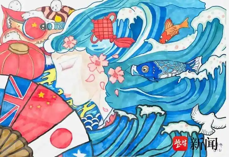 校长姜树华介绍,学校已连续参加四年中日友好城市绘画交流,中日文化