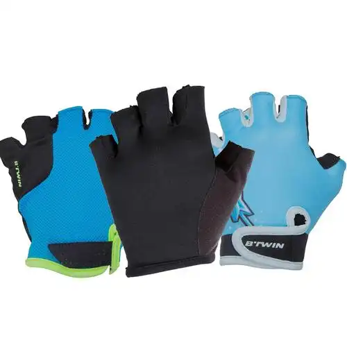 手套迪卡侬防滑减震半指多色自行车卡通运动骑行手套