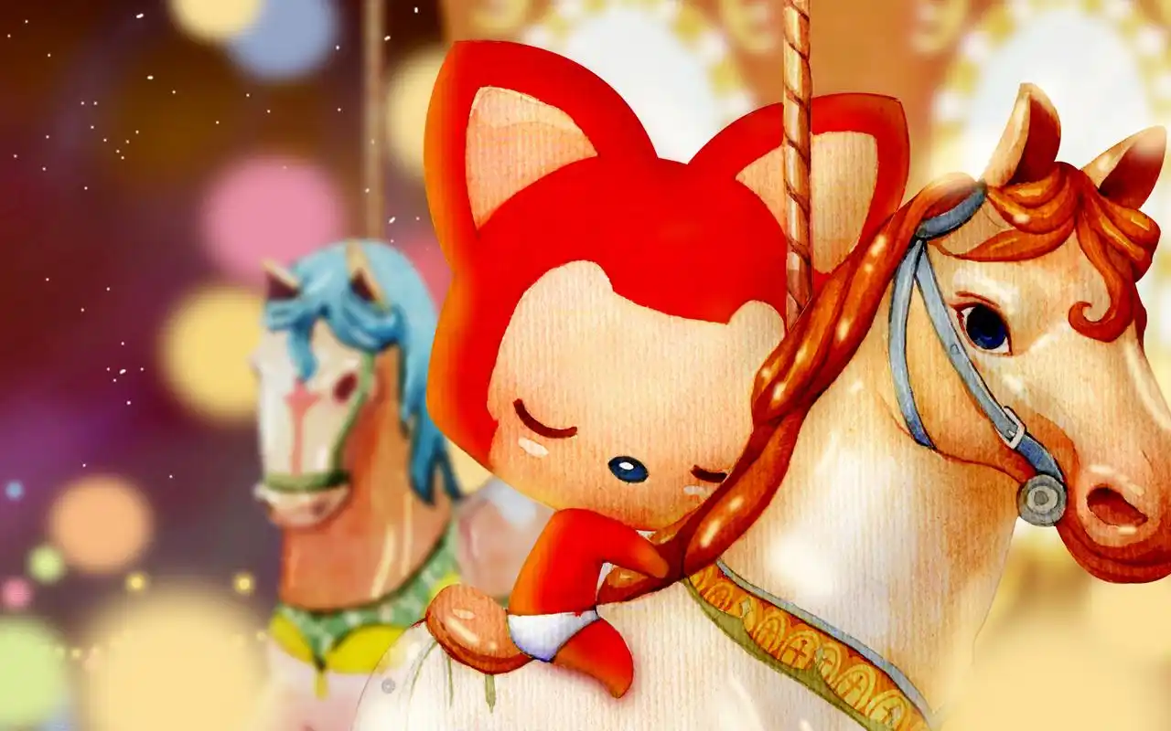 可爱的阿狸治愈系手绘卡通图片桌面壁纸高清(3)