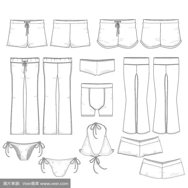 裤子/裤子的矢量模板