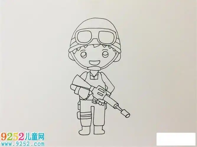 士兵人物简笔画