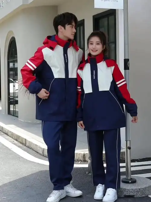 中学生校服班服支持特殊体型定制 /闪光条 /防走失印字冲锋衣批发