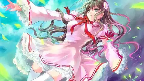 长发飘飘的少女精美的二次元美少女壁纸梦幻而唯美