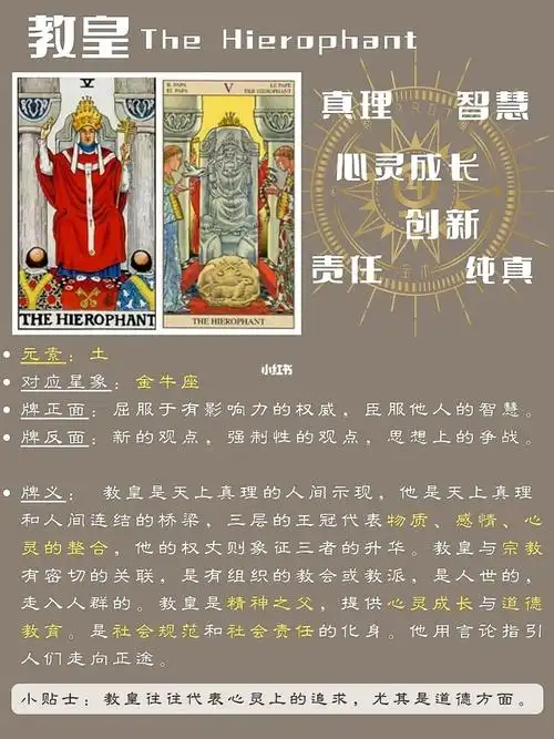 【78天塔罗笔记】5教皇-右滑解锁牌面故事