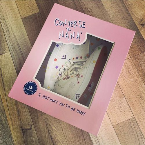 欧阳娜娜联名匡威 nana x converse 中帮 开口笑 毛绒白 男女板鞋