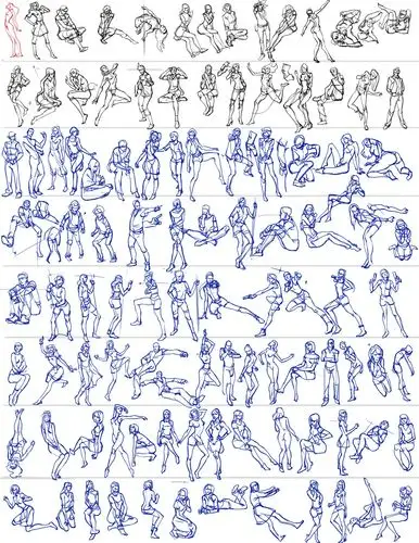 5000种人物着衣手绘动作图