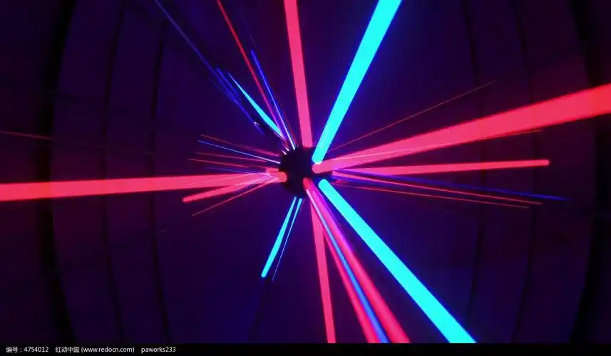 蓝红光柱发射视频素材