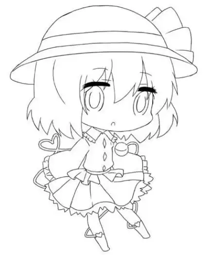 黑白线稿q版动漫线稿可可爱爱元旦期间又有事做啦