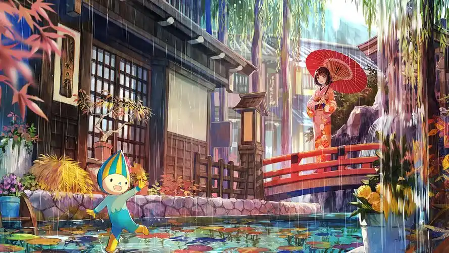 唯美二次元卡通美女粉色唯美高清壁纸