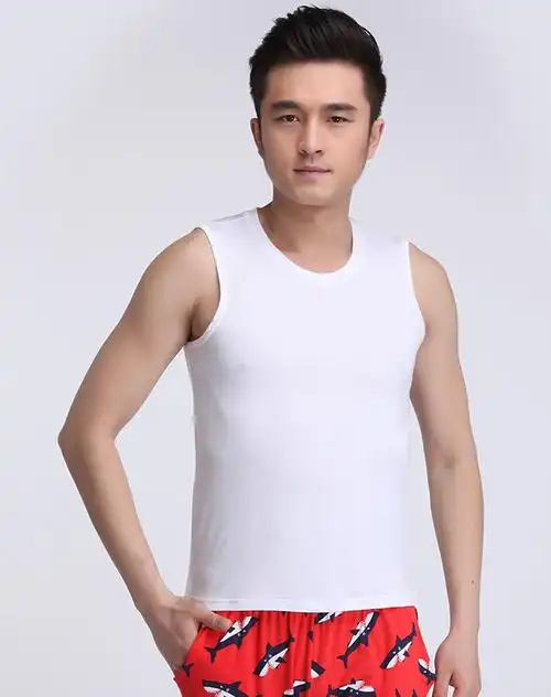 男士漂白色男休闲背心