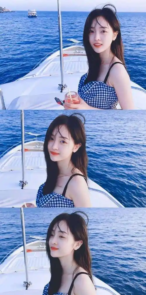 吴宣仪和杨超越同穿泳衣拍照,两个甜妹谁的海边照最美?