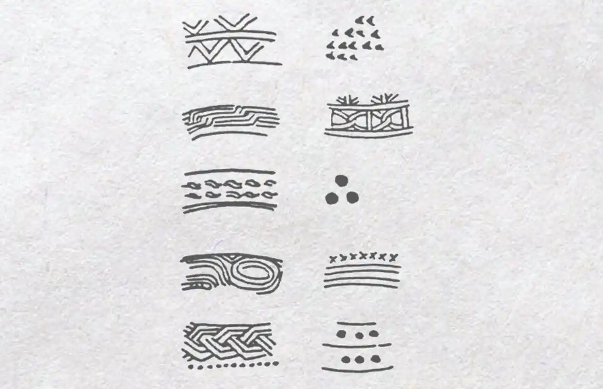 新石器时代的纹样特点和风格「良渚文化」 图1-2 良渚文化黑陶上的