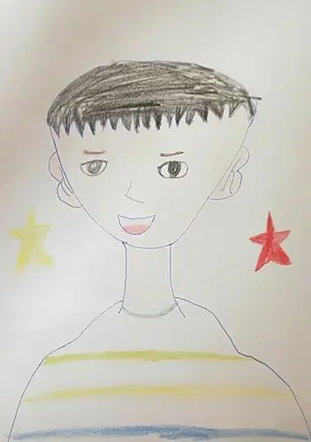 绘开心之自画像 写美篇        午后的工作间隙,整理孩子们的绘画作品