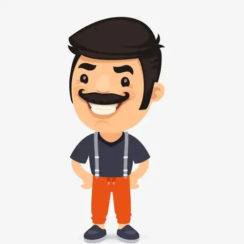 卡通面带笑容的中年男子
