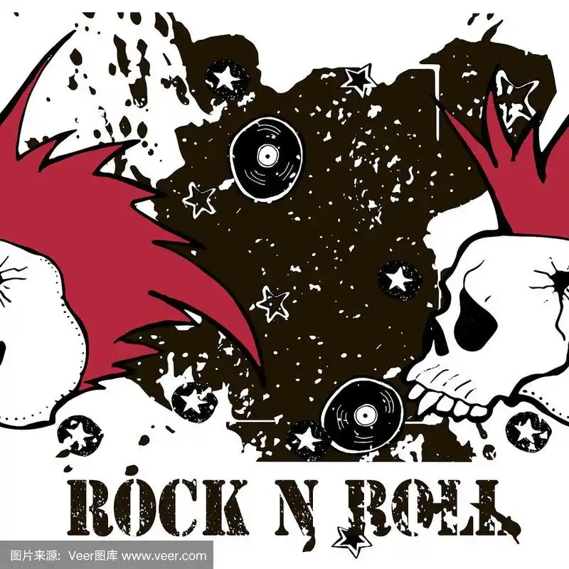 绘画插图,性格,朋克,摇滚乐,矢量