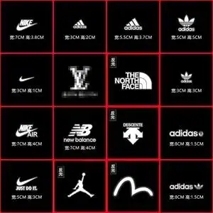 经典运动品牌白色银色反光图案烫画潮流diy装饰服装t恤耐水洗热转