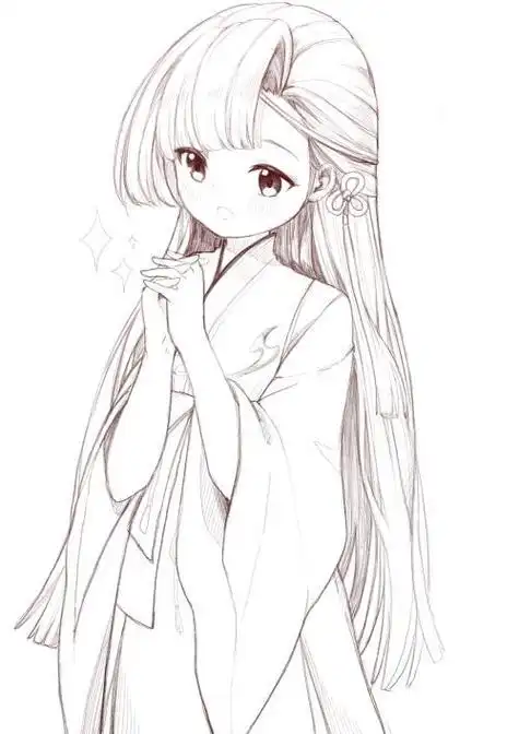 少女动漫人物怎么画简笔画简单又漂亮全身简笔画|卡通小姐姐可爱头像