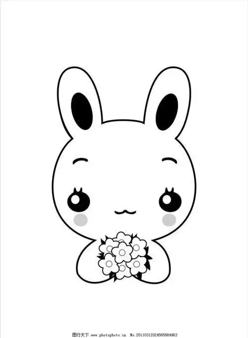 小白兔图片卡通简笔画可爱兔子简笔画图片 卡通兔子怎么画简笔画 小兔