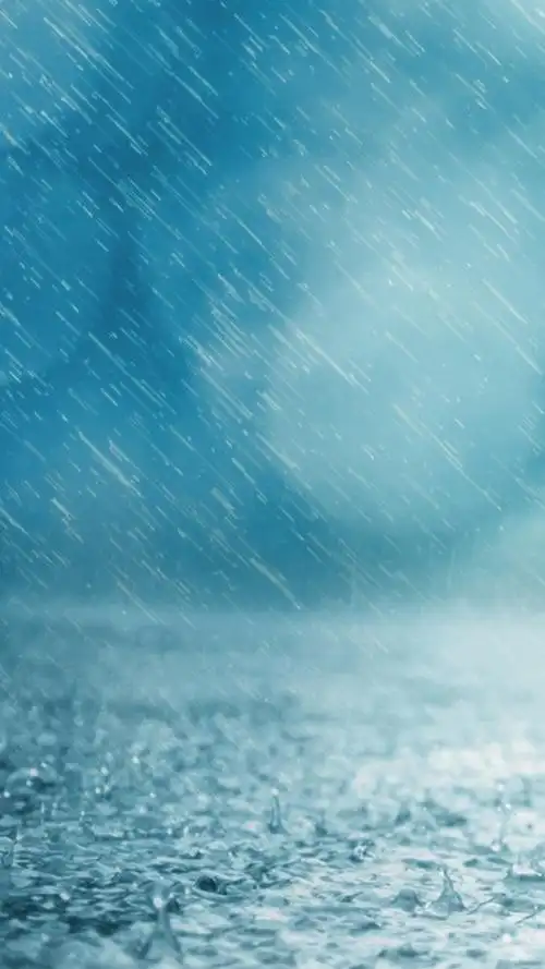 蓝色下雨雨季h5背景素材