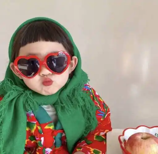 东北大花袄真人小女孩可爱女生头像_7