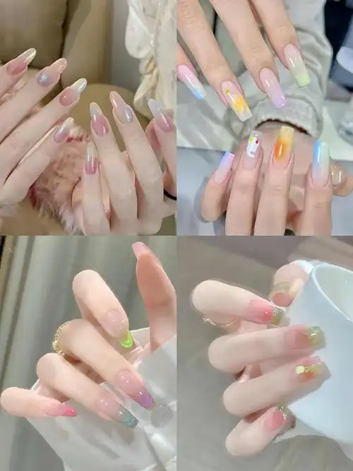 显白美甲夏季甜酷气质显白温柔风94