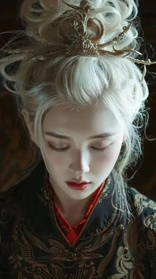 鹤发银丝美人 #银发 #惊鸿一瞥 #古风造型 #每天分享几张 - 抖音